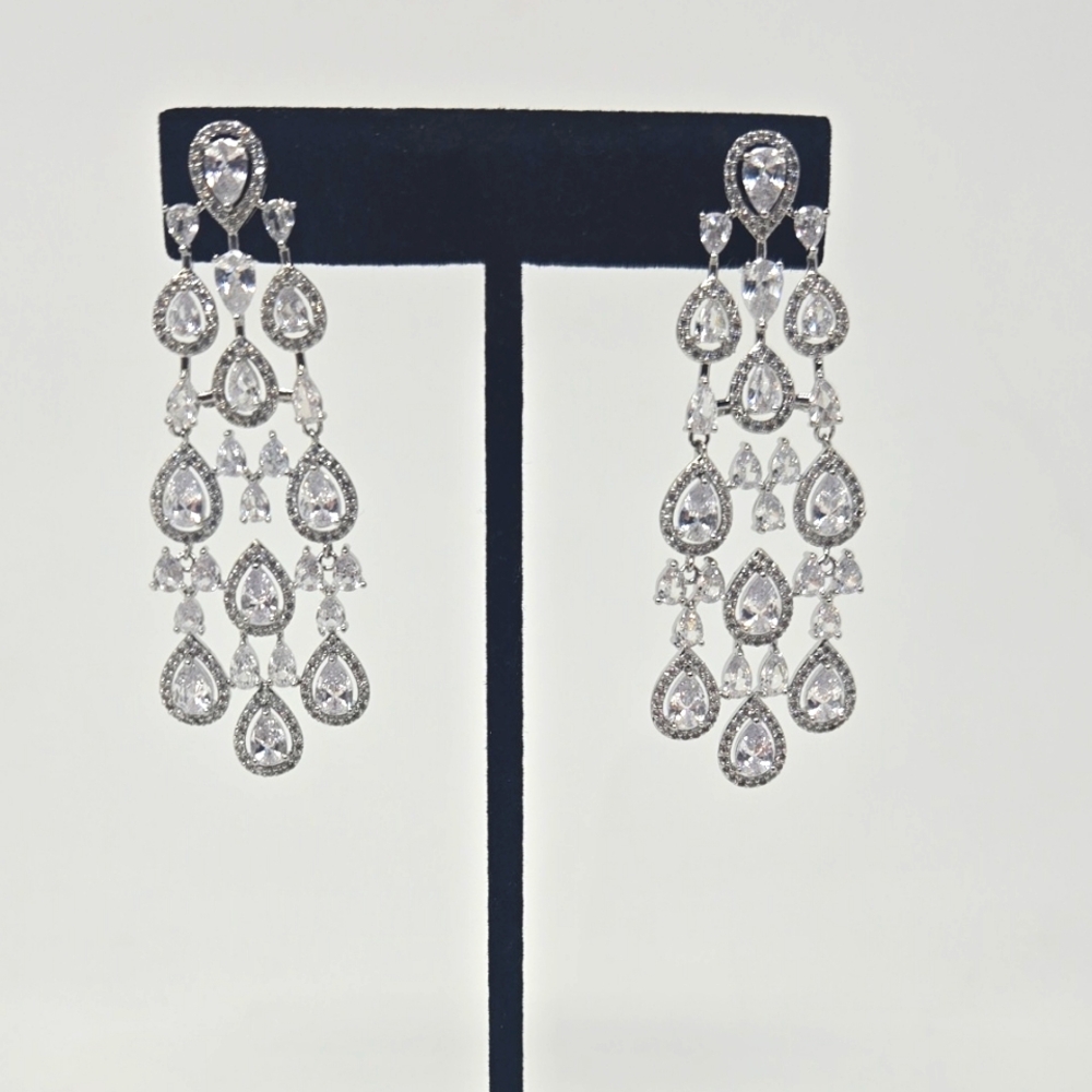 Elegant Silver Chandelier Earrings